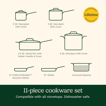11-Piece Matte Black Elegance Cookware Set, MBK89-117