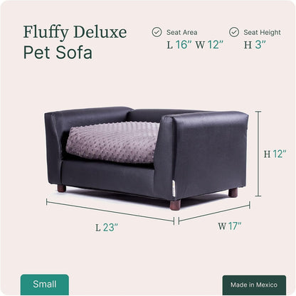 Keet Fluffy Deluxe Pet Bed, Sofa Charcoal, Small4