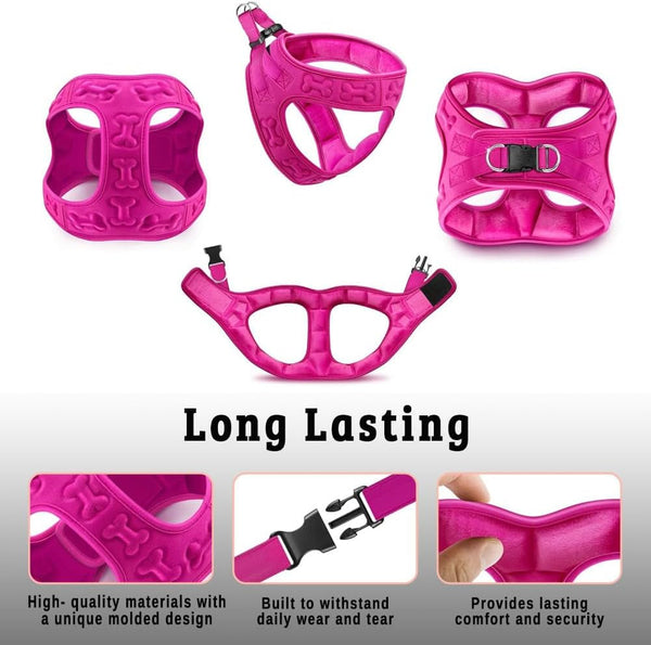 Comfort Fit Step-In Dog & Puppy Harness - Comfortable All Weather Dog Vest Harness: Adjustable, Soft Padded, Easy to Put-On for Small, Medium-Sized Dogs (Plush Both Side Velvet)5