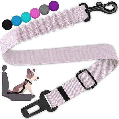 COOYOO Dog Seat Belt, Durability Retractable Dog Car Harness Adjustable Dog Seat Belt for Vehicle Nylon Pet Safety Seat Belts Heavy Duty & Elastic (1 Pack Black)24