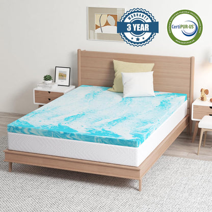 EGO 2 Inch Twin Mattress Topper Gel Memory Foam for Pressure Relief | Cooling Gel Infused, Dorm Room Essentials Bed Topper in a Box, Certipur-Us Certified, 75"Lx38"W4