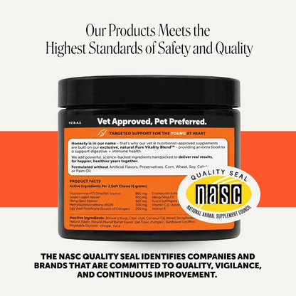 Pet Honesty Vet Recommended Hip and Joint Supplement for Dogs, 90 Count | Advanced Strength Dog Joint Supplement with Glucosamine Chondroitin, Chicken, Supports Mobility, Eases Stiffness9