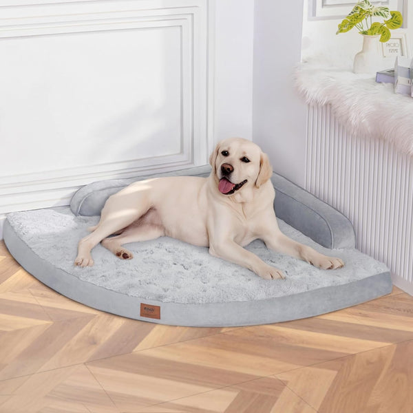 MEKIY Orthopedic Waterproof Dog Bed with Sides for Extra Large Sizes Dogs | Egg Crate Foam, Waterproof Liner, Anti-Slip Bottom, Space-Saving, Perfect for Corners and Sofa Edges, 40 X 40 Inch31