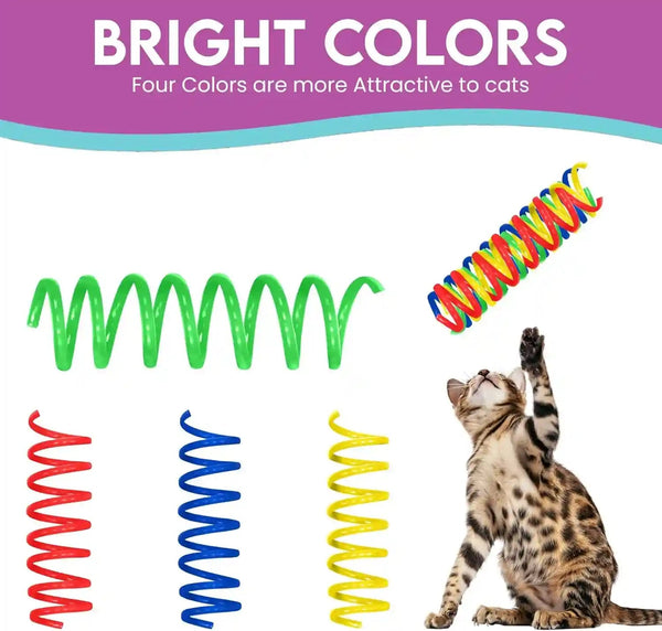 SPOT Colorful Springs Cat Toys – 3" Bouncy Coils for Indoor Cats & Kittens to Swat, Chase & Bite, Safe Lightweight Plastic, Interactive Enrichment Toys, 10-Pack Multi-Color7