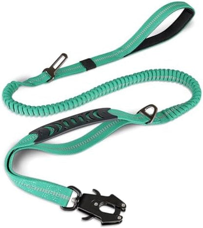 Joytale Tactical Bungee Dog Leash, Shock Absorbing No Pull, Coyote Brown | for Large Dogs That Pull, 2 Padded Handles for Control, Car Seatbelt Clip, Reflective for Night Safety, Metal Frog Clip9