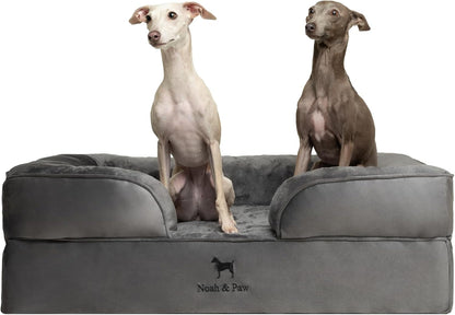NOAH & PAW Large Dog Bed, 35X25X11 Inch, Orthopedic Dog Beds, Eggshell Memory Foam Infused with Cooling Gel, Inner Cover, Water Resistant, Machine Washable (Faux Leather)11