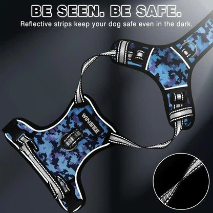 Dog Harness No Pull, Pet Harnesses with Dog Collar, Adjustable Reflective Oxford Outdoor Vest, Front/Back Leash Clips for Small, Medium, Large, Extra Large Dogs, Easy Control Handle for Walking7