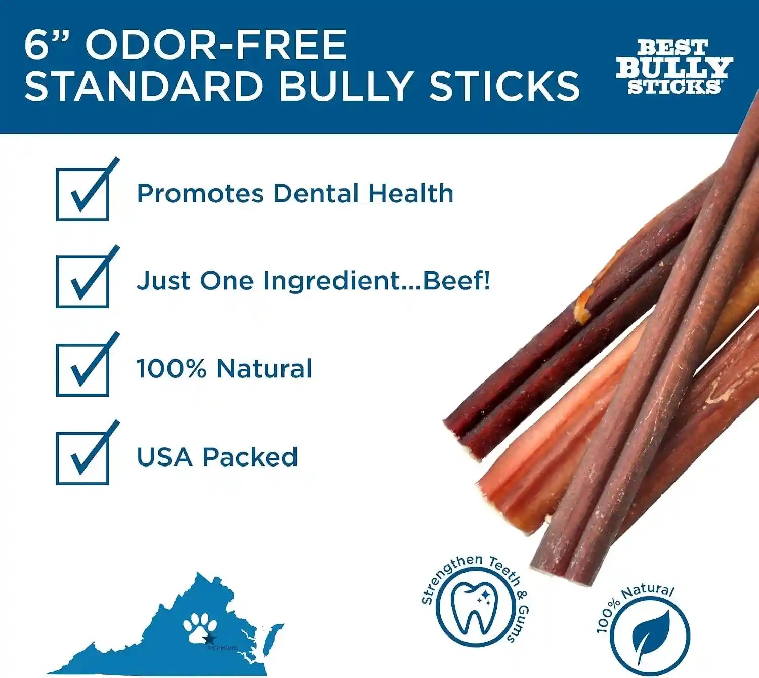 best-bully-sticks-6-inch-odor-free-bully-sticks-20-count-pack-of-1-bulk-bag-odorless-natural-grass-fed-beef-easily-digestible-no-grain-or-rawhide-ideal-for-big-breeds