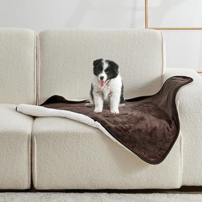Waterproof Blanket for Bed Couch Sofa, Soft Liquid Pee Proof Pet Blanket for Dog Puppy Cat, Reversible Sherpa Fleece Furniture Protector (Dark Purple, 50X60 Inches)16