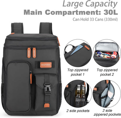 33/45 Cans Leakproof Insulated Cooler Backpack with Double Deck | 20 Hours Cooling, Sternum Strap, Lightweight, Multifunctional Cooler, Travel Camping Beach Picnic , Gift for Men & Women3