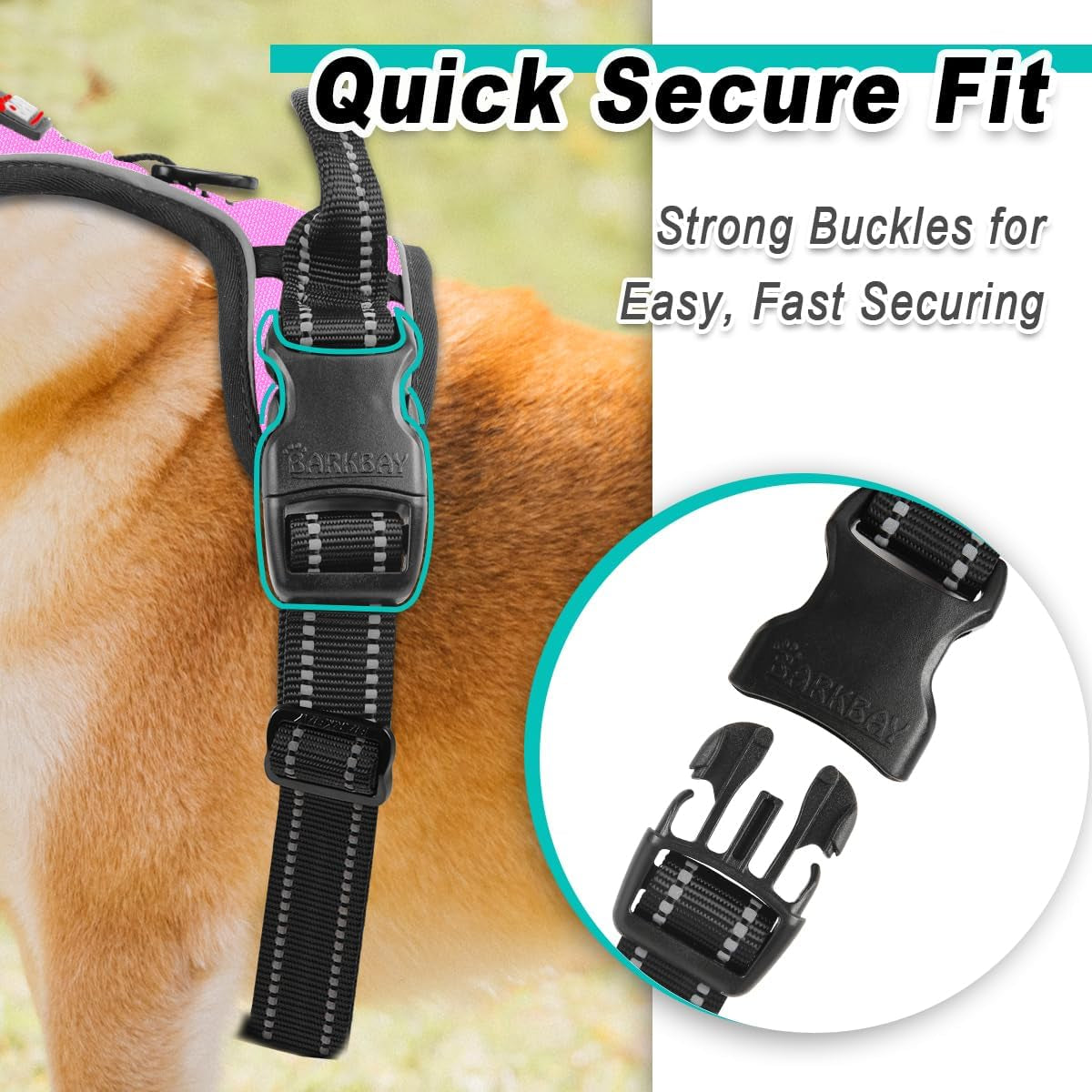 barkbay-no-pull-pet-harness-dog-harness-adjustable-outdoor-pet-vest-3m-reflective-oxford-material-vest-for-pink-dogs-easy-control-for-small-medium-large-dogs-l