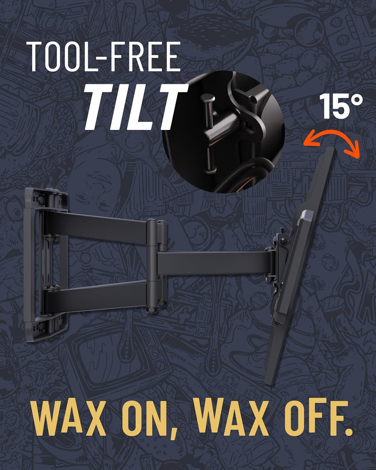 maxmotion-tv-wall-mount-for-large-tvs-42-to-90-full-motion-has-smooth-swivel-tilt-extension-universal-design-works-with-samsung-vizio-more-includes-hardware-drill-template