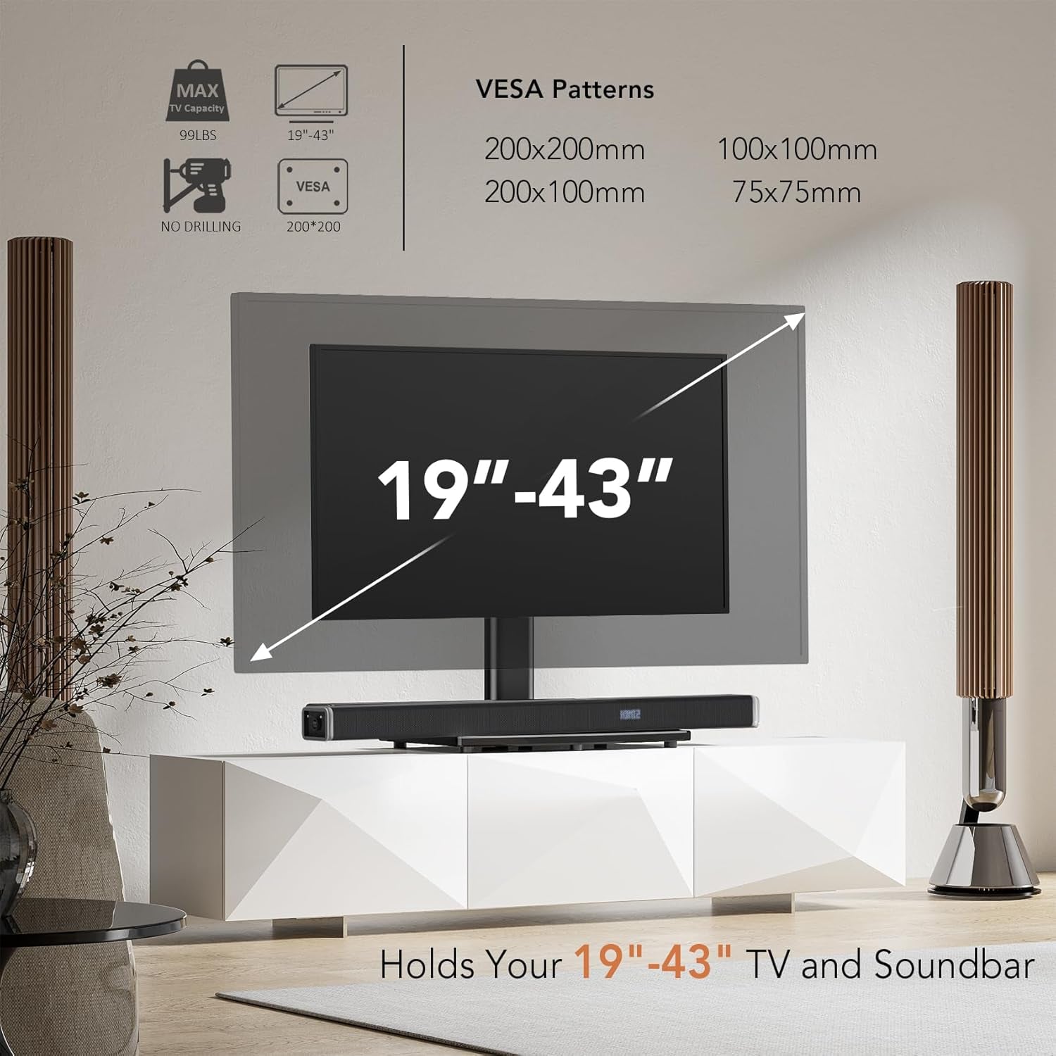 universal-swivel-tv-table-top-tv-stand-for-19-to-43-inch-tvs-with-90-degree-swivel-4-level-height-adjustable-heavy-duty-tempered-glass-base-holds-up-to-99lbs-ht02b-001