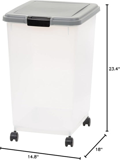 Amazon Basics Airtight Pet Food Storage Container with Scoop, BPA Free, Removable Wheels, 69 QT, Gray13