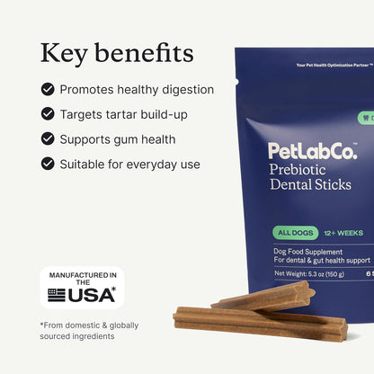 Petlab Co. Dental Sticks – Dog Dental Chews -Target Plaque & Tartar Build-Up at the Source - Designed to Maintain Your Dog’S Oral Health, Keep Breath Fresh and Provide Digestive Help (24 Sticks) | Ridged Texture with Chicory Root Prebiotic and Peppermint to Support Tartar Removal, Digestion and Fresh Breath3