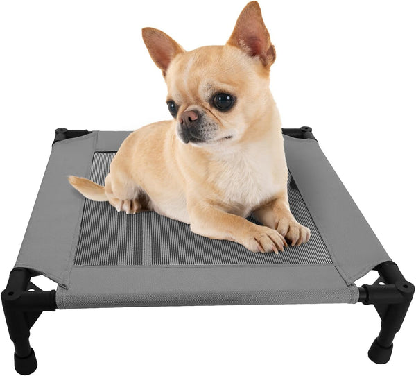 Pozico Elevated Pet Bed with Breathable Mesh for Small Cat and Dog, Raised Cooling Pet Cot for Puppy and Kitty, 18.9X18.9 Inch (Black Bed)10