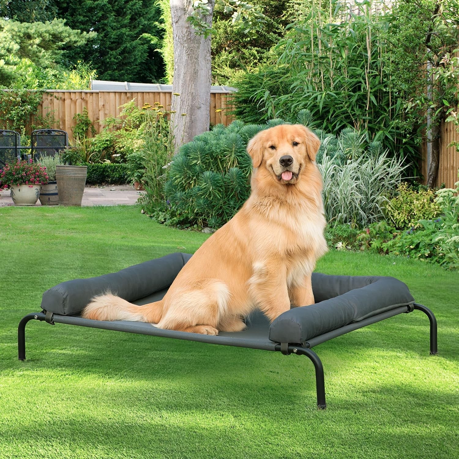 western-home-cooling-elevated-dog-bed-for-large-dogs-portable-indoor-outdoor-raised-dog-bed-with-breathable-mesh-chew-proof-pet-hammock-cots-with-removable-and-waterproof-bolsters