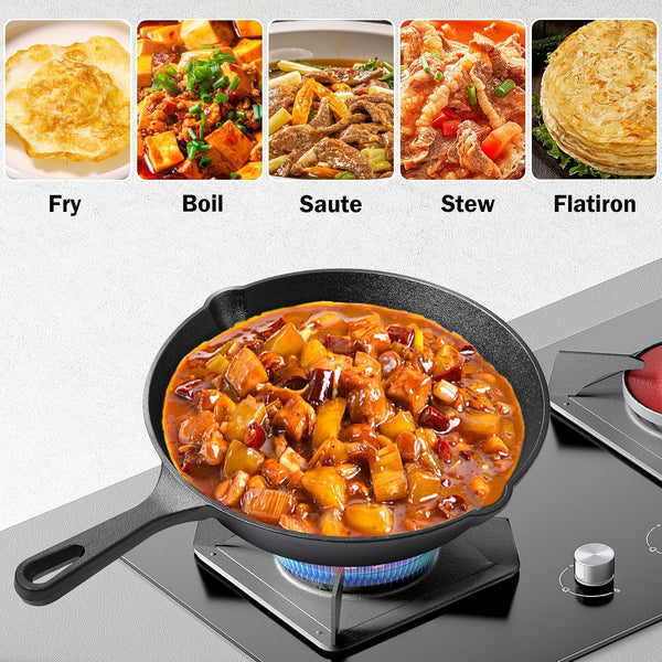 Cast Iron Skillet Pan Set of 3 – Pre-Seasoned Sartenes De Hierro Fundido – 6", 8", 10" Frying Pans for Stove, Oven, Grill – Heavy Duty Sartén Hierro Fundido Cookware Set2