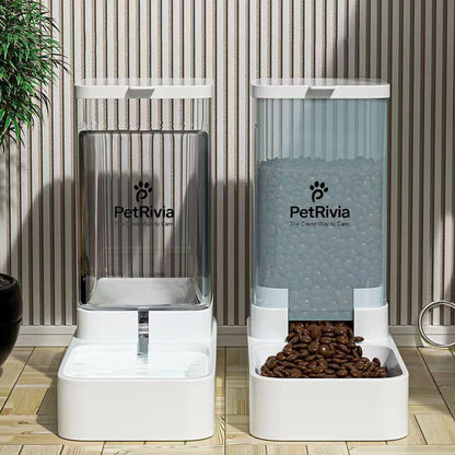 Automatic Cat Feeder and Water Dispenser, Dog Food and Water Bowl Set, Gravity Cat Feeder, Automatic Dog Water Dispenser, Pet Feeding Station, Cat Food and Water Bowl Set - Large Size (2.1Kg/3.8L)10