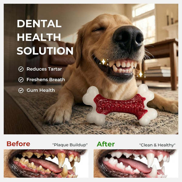 Kseroo Tough Dog Chew Toys for Aggressive Chewers 20-90Lbs, Beef Flavored | Beef Flavored Rock-Hard Nylon Bone, Discourages Destructive Chewing, Teeth Cleaning Textured, for Medium & Large Breeds7