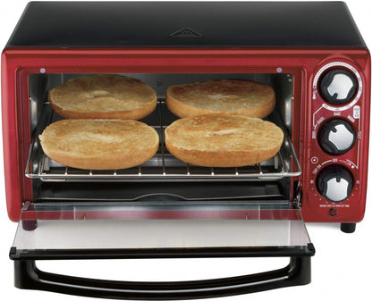4-Slice Toaster Oven, Red2
