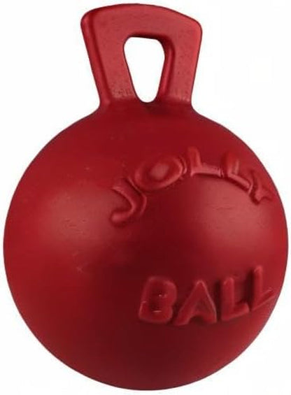 Jolly Pets Tug-N-Toss Heavy Duty Dog Toy Ball with Handle, 8 Inches/Large, Red (408 RD)9