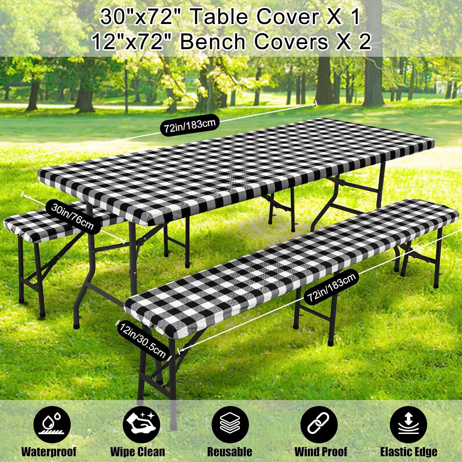 6ft-picnic-table-cover-with-bench-covers-elastic-fitted-tablecloth-waterproof-washable-rectangle-tablecloths-buffalo-plaid-tablecloth-for-dining-camping-outdoor-black-white-30-x-72