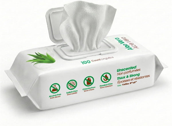 Best Pet Supplies Cleaning Dog Wipes - Hydrating Aloe, 100 Count | Unscented, Large 8X9" Pet Wipes, Vitamin E, Puppy & Cat Safe, Gentle Grooming, Resealable Pouch Prevents Drying9