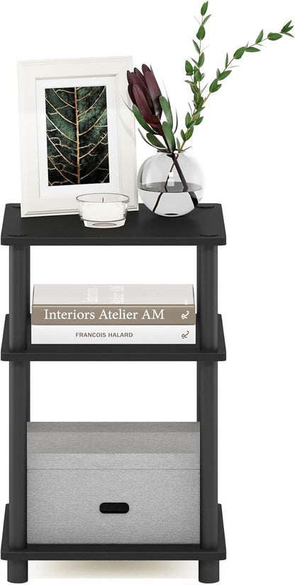 JUST Toolless 3-Tier Side Table, Open Shelf End Table, Americano | Soft-Corner, Night Stand, Bedside Table, for Living Room, Bedroom, Bathroom6