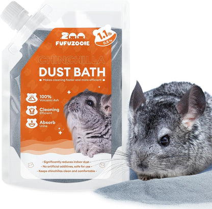 Chinchilla Dust Bath - Gentle Powder for Hamsters & Gerbils, 18Oz | Natural Sand Bath for Healthy Fur. Safe for Chinchillas, Hamsters, Gerbils & Small Pets. Gentle, Premium Dusting Powder.1