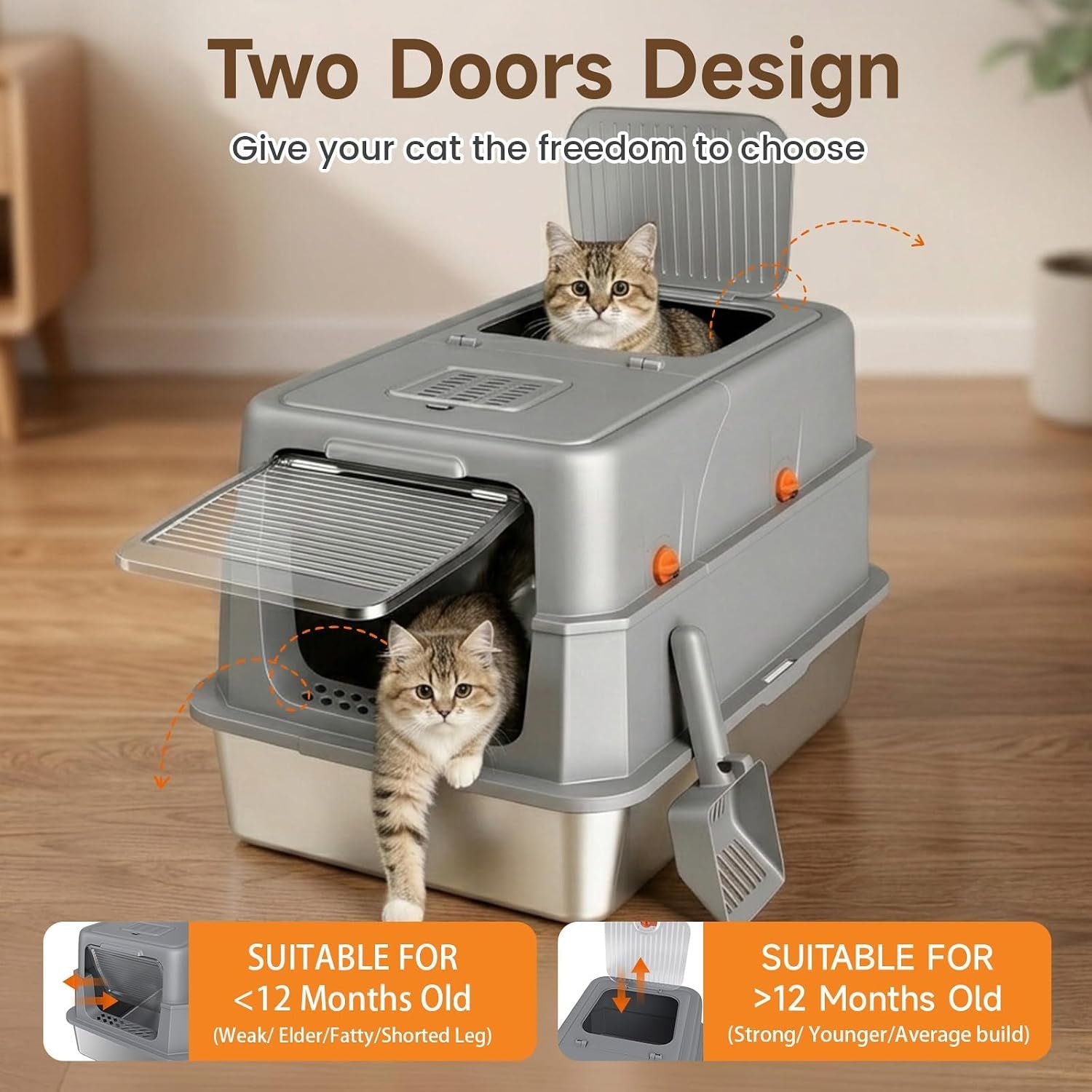 enclosed-stainless-steel-litter-box-xl-covered-metalpan-includes-mat-scoop-easy-cleaning-anti-urine-leakage-non-sticky-front-entry-top-exit