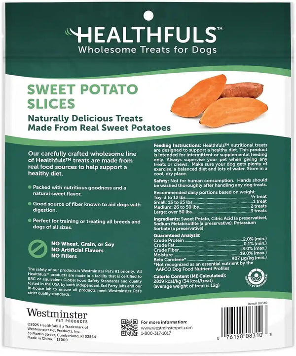 Healthfuls Sweet Potato Slices Healthy Dog Treats – Limited Ingredient, Grain Free, Made from Real Dried Sweet Potatoes, 16 Oz2