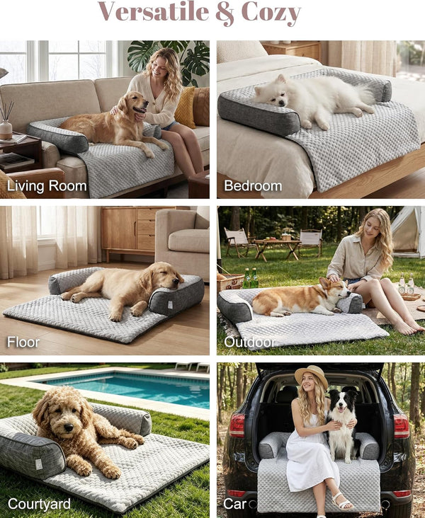 Cooling Dog Bed/Mat for Couch,Medium Size(41" X 37") Cooling Mat for Dog | Non-Slip&Manchine Washable,Ice Silk Cool Fiber Keep Pets Cool & Comfortable,Protects Sofa from Fur & Scratches6