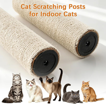 4 Pcs Cat Scratching Post Replacement 12In Cat Tree & Tower Scratch Pole Refill Parts with M8 Screws Sisal Rope Cat Furniture Protector5
