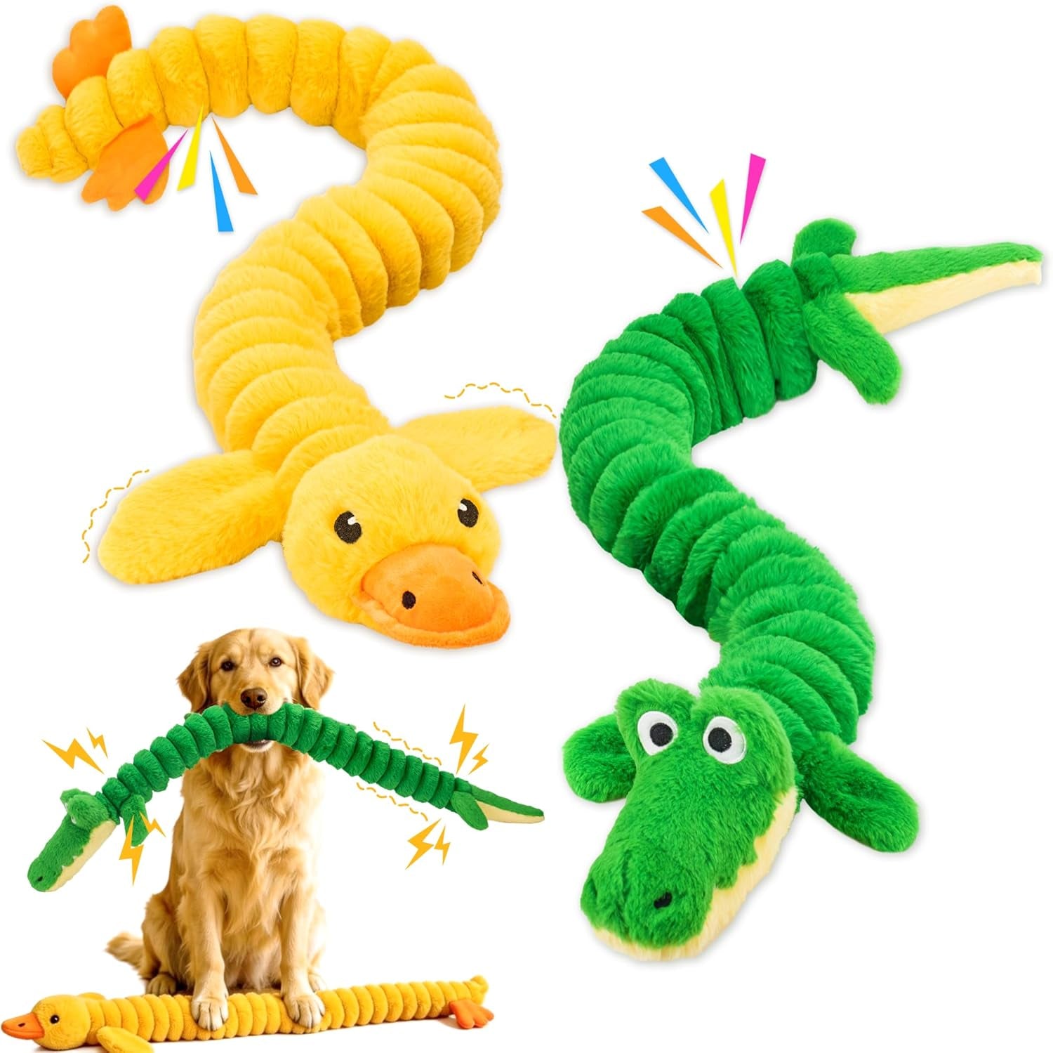 lechong-2-pack-40-extra-long-squeaky-dog-toys-for-large-dogs-soft-chew-plush-stuffed-animal-dogs-toy-interactive-tug-of-war-dog-toys-for-all-dogs-to-keep-them-busy
