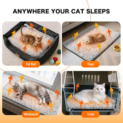 Self Warming Cat Bed, 2.0 Upgraded Thermal Mat for Indoor Cats, 15 X 19 in | Non-Electric Self Heating Cat Pad, Removable Washable Cover, Heat-Reflective Foil, Non-Slip Base for Kittens and Senior Cats5