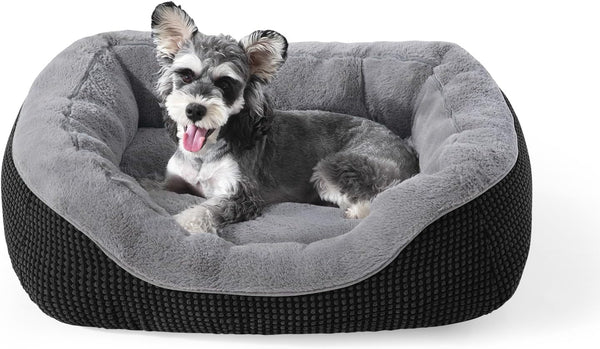 INVENHO Medium Dog Beds for Medium Dogs Washable, Rectangle Dog Bed Medium Size Dog, Orthopedic Dog Bed, Warming Soft Calming Sleeping Puppy Bed Durable Pet Bed with Anti-Slip Bottom M(30"X24"X9")17