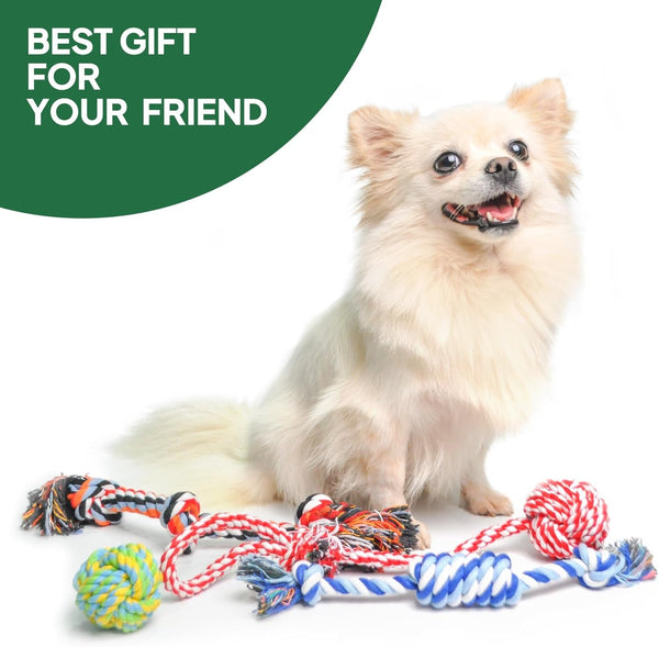 Twoear Dog Rope Toy 4 Pack - Puppy Teething Toys for Small Breed | Indestructible Dog Chew Toys for Aggressive Chewers - Cotton Tug of War Dog Toys for Boredom, Teeth Clean4
