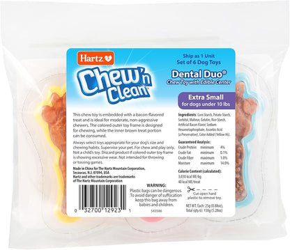 Hartz Chew 'N Clean Dental Duo Dog Treat & Chew Toy, Color Varies, Extra Small, 6 Count9