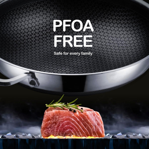 Wok Pan,Hybrid 12 Inch Wok with Lid, PFOA Free Cookware,Non Stick Stainless Steel Woks & Stir-Fry Pans Nonstick, Dishwasher and Oven Safe, Works on Induction3