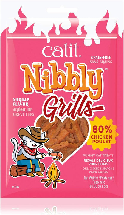 Catit Nibbly Jerky Cat Treats, Chicken & Fish Recipe - Grain-Free Cat Treat White, 1 Ounce (Pack of 2)12