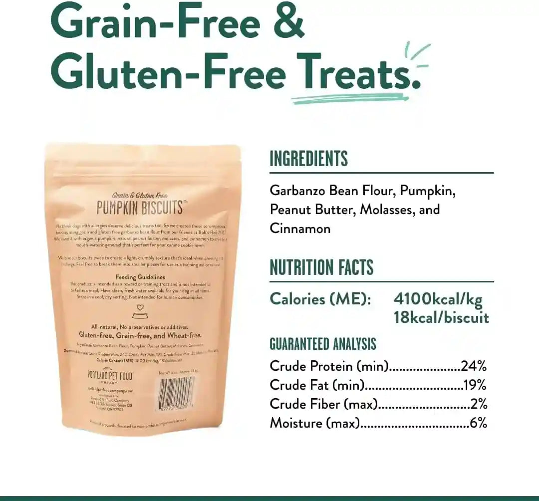 portland-pet-food-pumpkin-dog-treats-healthy-grain-free-biscuits-5-oz-human-grade-limited-ingredient-natural-low-calorie-training-treats-for-small-large-dogs-puppy-to-senior-made-in-usa