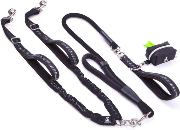 Sparklypets Double Dog Leash for 2 Dogs – Rope Bungee Dual Leash for Medium and Large Breeds with Padded Handles & Tangle Free (Teal, Medium/Large)25