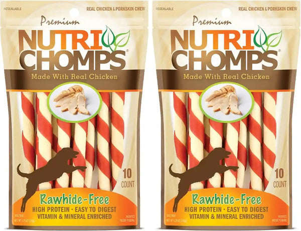 Nutri Chomps Dog Chews, 5-Inch Twists, Easy to Digest, Rawhide-Free Dog Treats, 15 Count, Real Chicken, Peanut Butter and Milk Flavors | a Rawhide-Free Chew That'S Gentle and Easy to Digest, Made with the Real, Wholesome Ingredients Dogs Love13