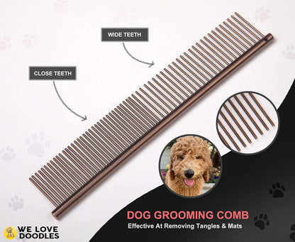 Dog Grooming Scissors Kit, 4 Pieces, Curved, Straight & Thinning Shears Set | Professional Dog Grooming Shears for at Home Doodle & Poodle Hair, Pet Face & Paw Scissors for Goldendoodle, Stainless Steel8