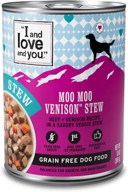 I and Love and You Wet Dog Food - Baad Mooon on the Rise Variety Pack - Beef + Lamb, Grain Free, Filler Free 13Oz Can, 6Pk14