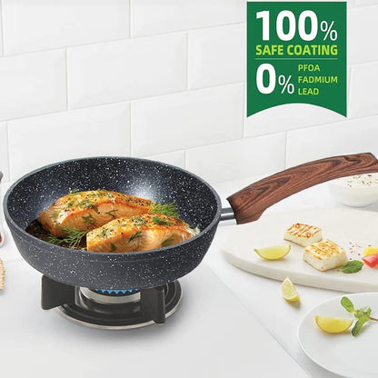 Pots and Pans Set Non Stick, 12Pcs Induction Cookware | Nonstick Kitchen Cookware Set, Black Granite Cooking Pans, PFOS & PFOA Free, Easy Food Release, Fast & Even Heating5
