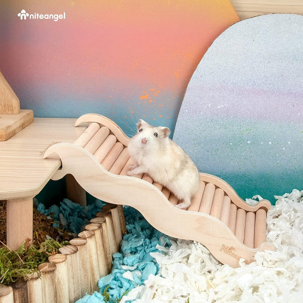 Niteangel Hamster Climbing Ladder Bridge: 8.26 X 3.7 X 1.1 Inch | Can Expand Habitat Span & Explore Unlimited New Fun - Multi Use Habitat Decor for Hamsters Gerbils Mice and Small Animals2