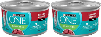 Purina ONE High Protein, Grain Free Pate Wet Cat Food Variety Pack, Grain Free Formula - (Pack of 24) 3 Oz. Cans10