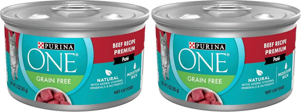 Purina ONE High Protein, Grain Free Pate Wet Cat Food Variety Pack, Grain Free Formula - (Pack of 24) 3 Oz. Cans10